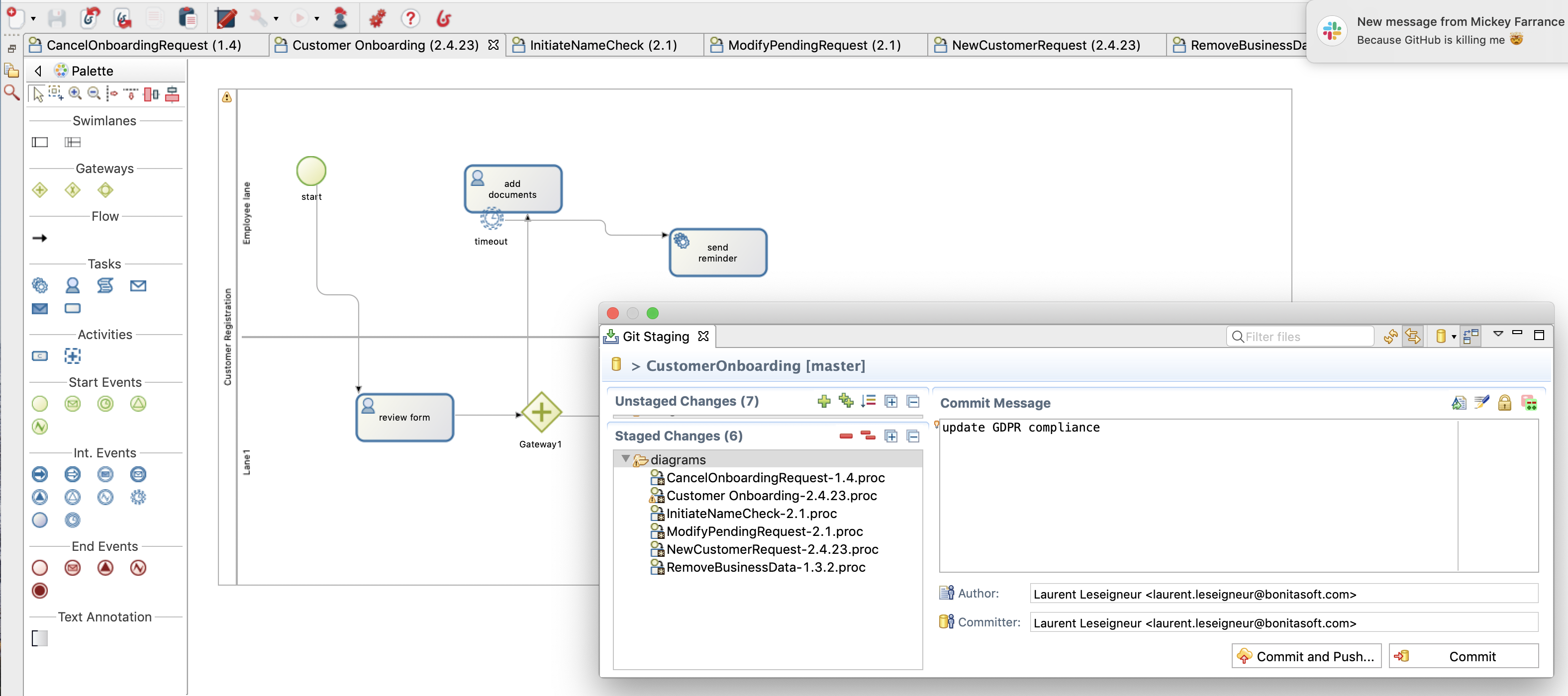 Bonitasoft Commit and Push