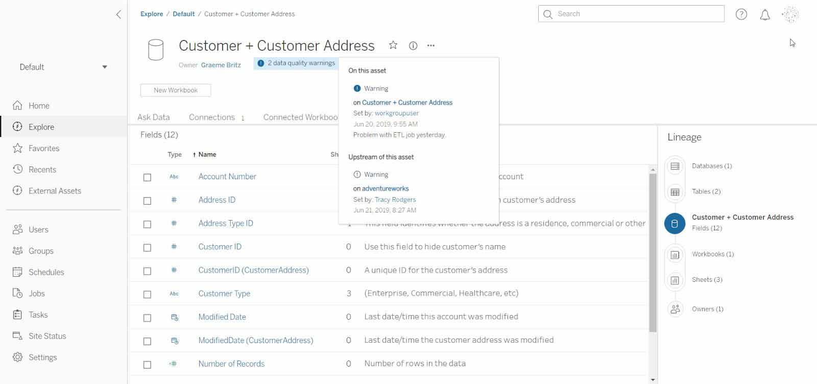 Tableau Date Quality Warning